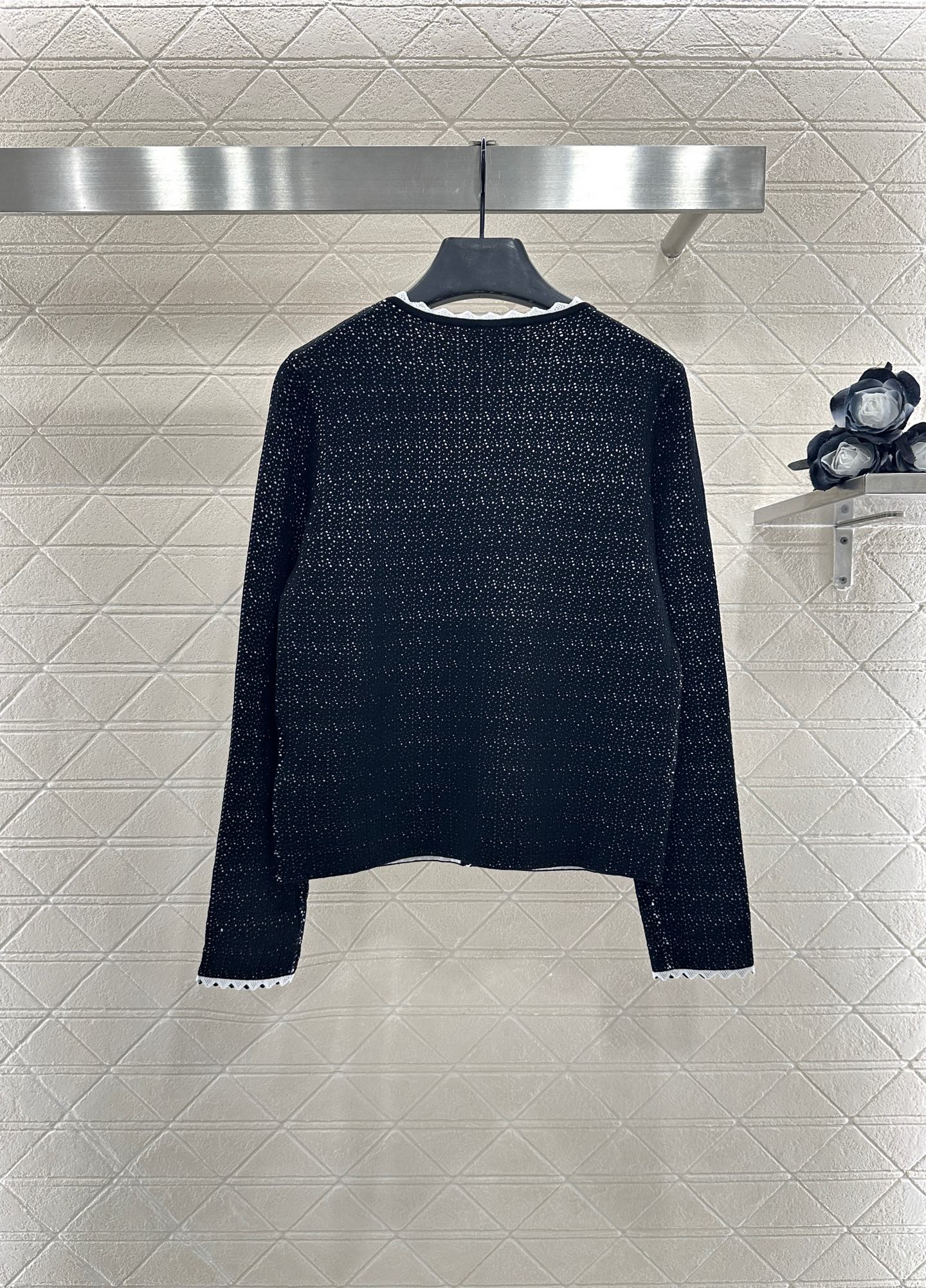 25fw Double layered knitted cardigan