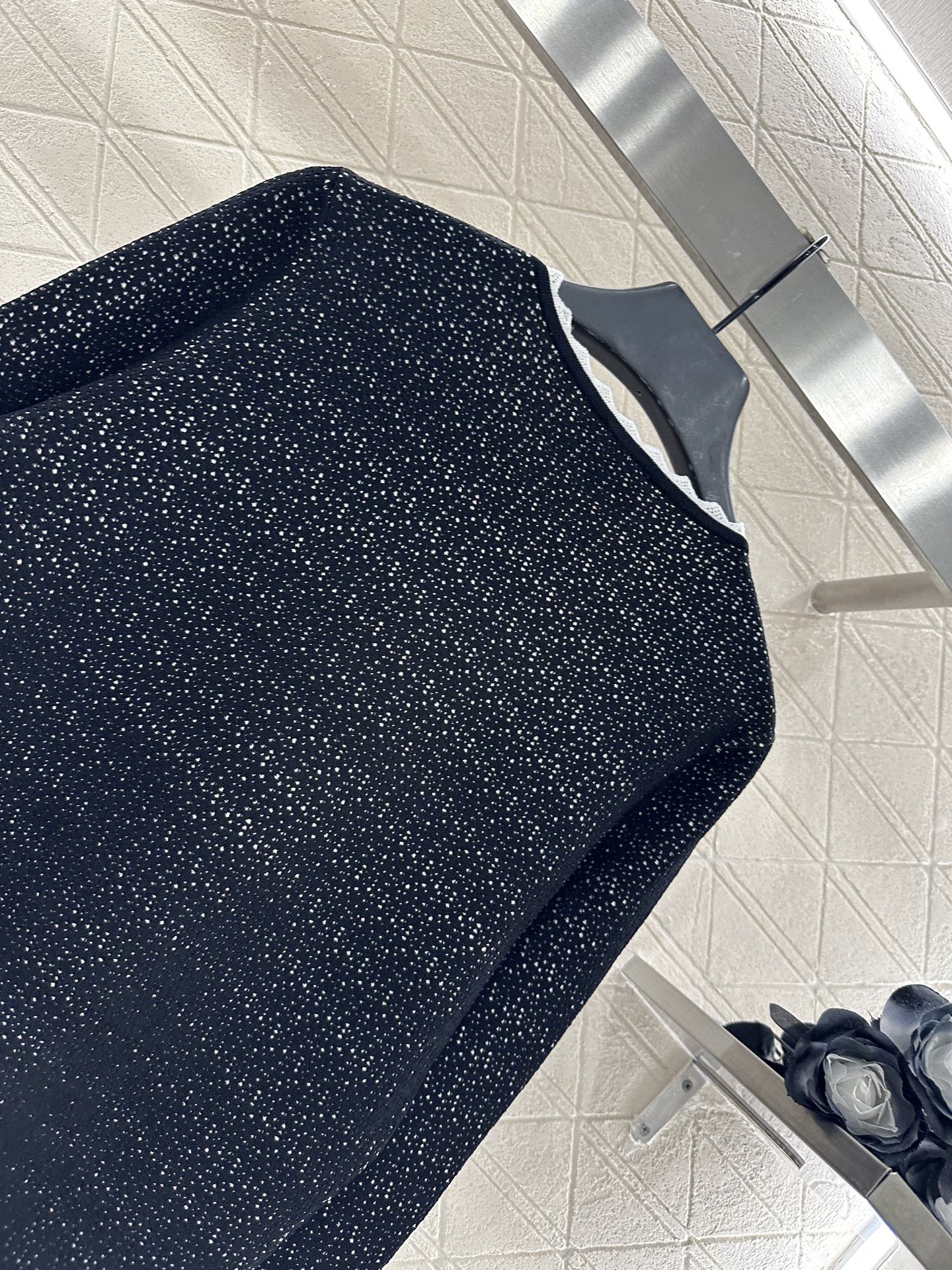 25fw Double layered knitted cardigan