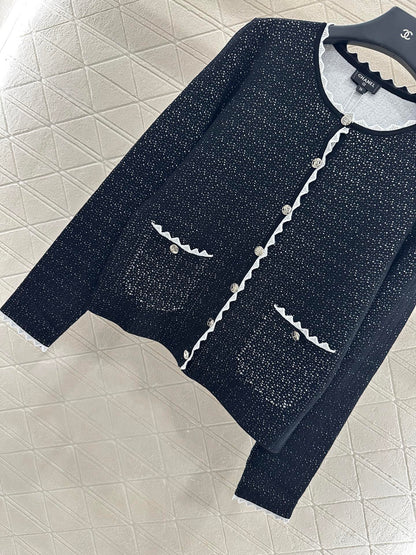 25fw Double layered knitted cardigan