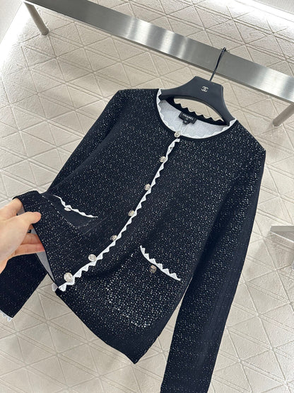 25fw Double layered knitted cardigan