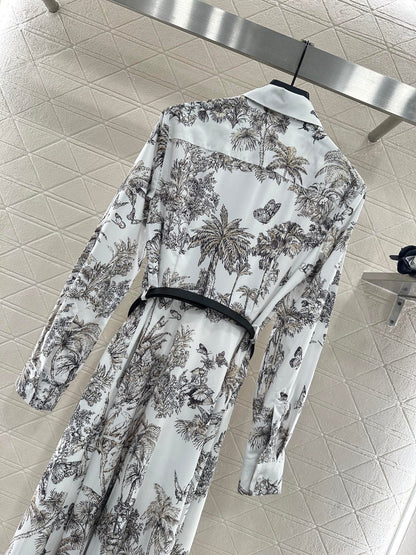 25fw Printed belt dress