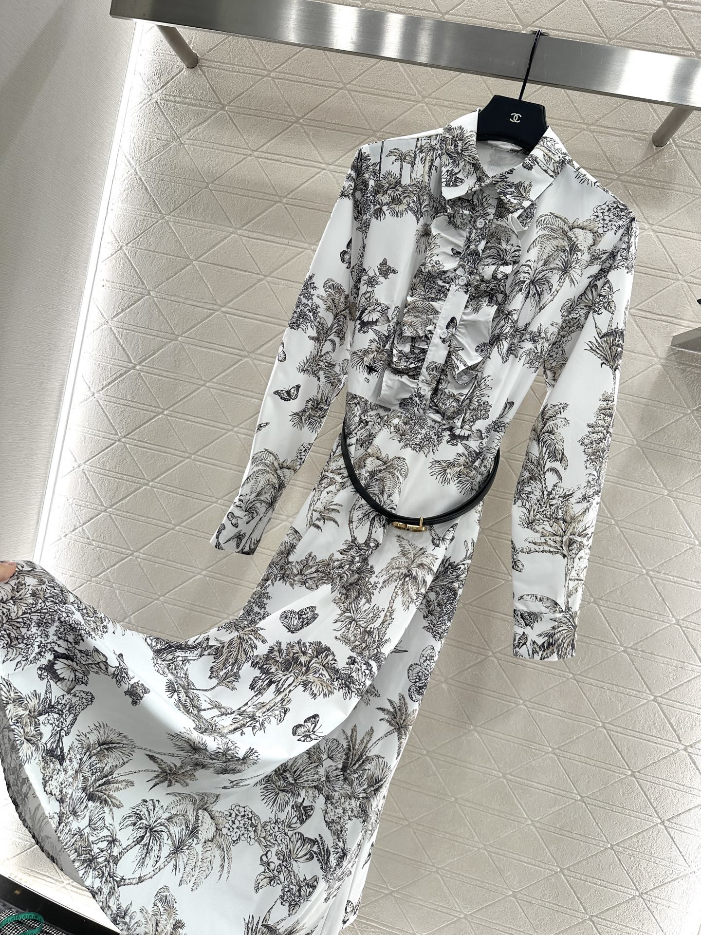 25fw Printed belt dress