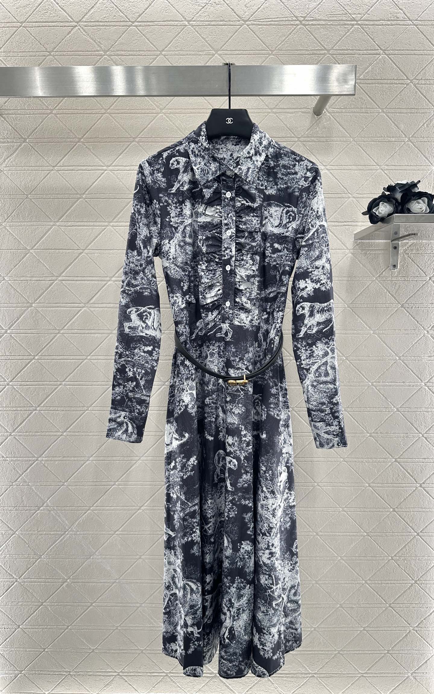 25fw Printed belt dress