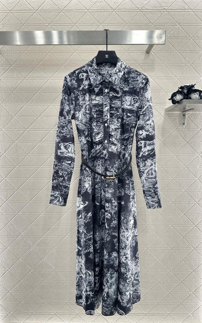 25fw Printed belt dress
