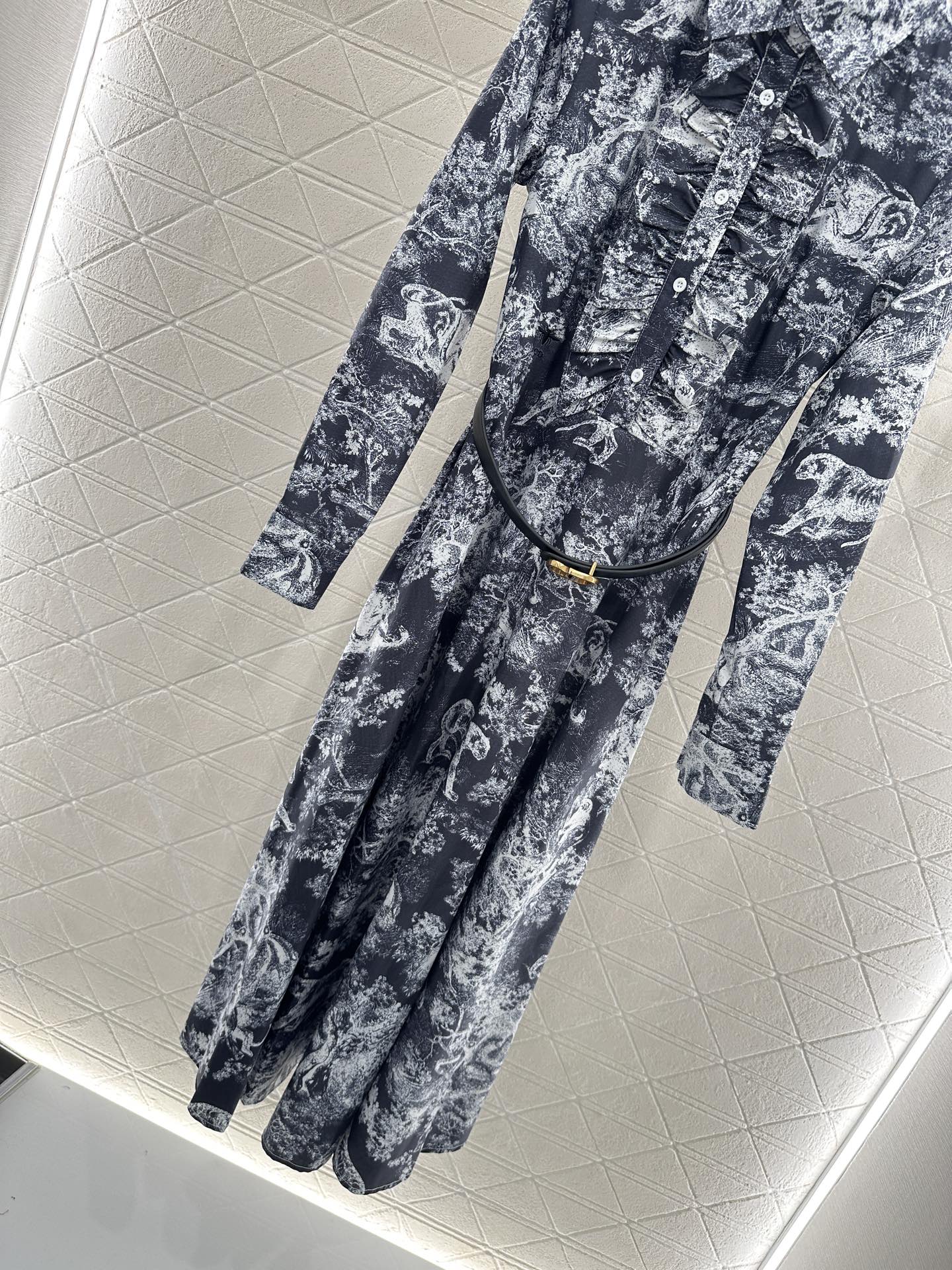 25fw Printed belt dress