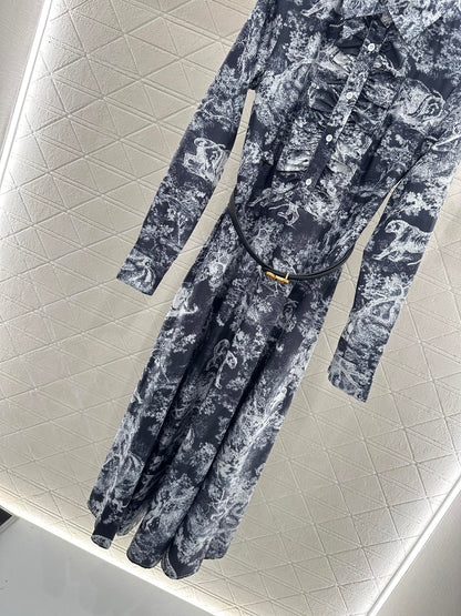 25fw Printed belt dress