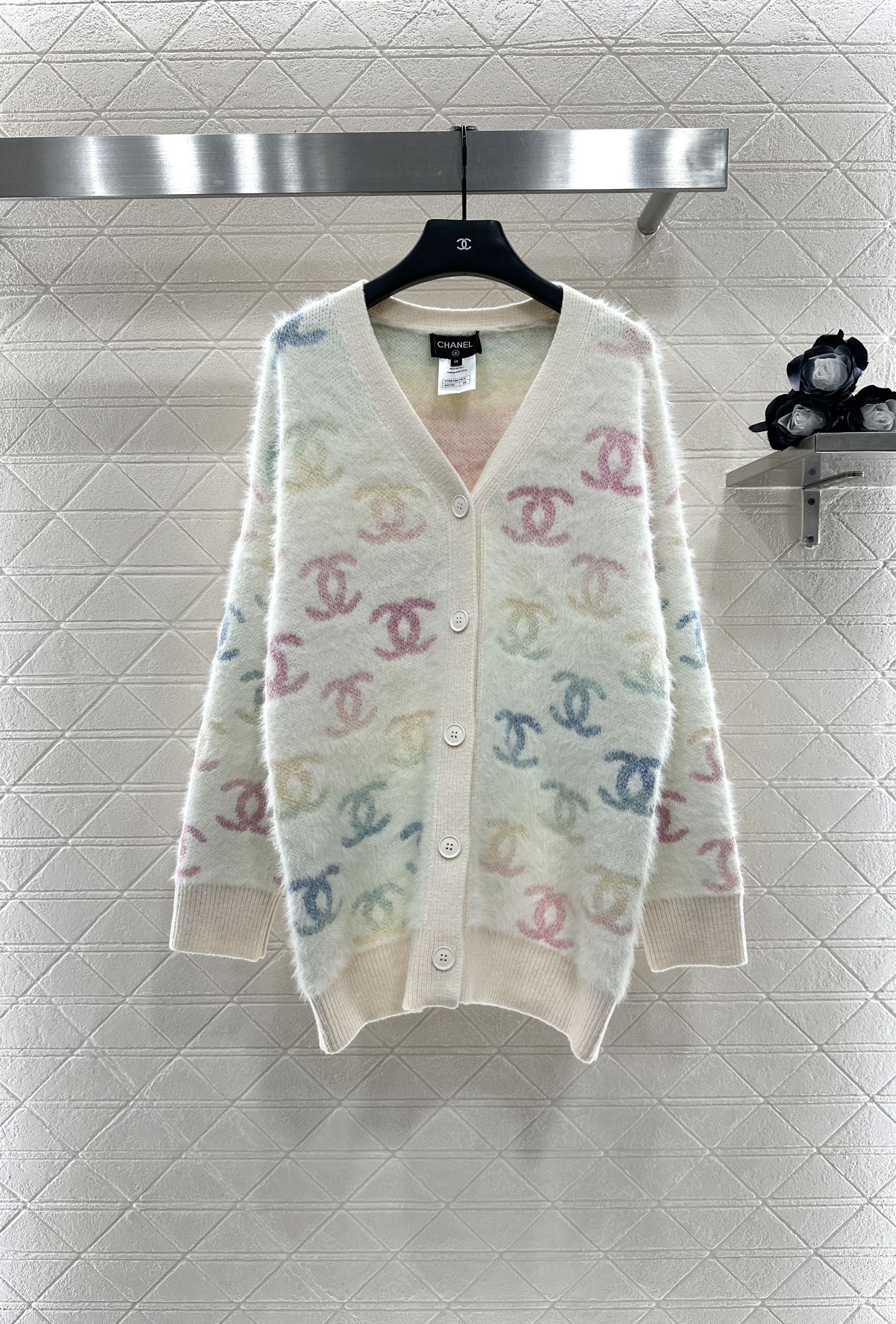 25fw Colorful double C mohair cardigan