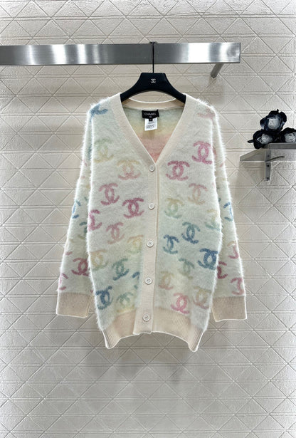 25fw Colorful double C mohair cardigan