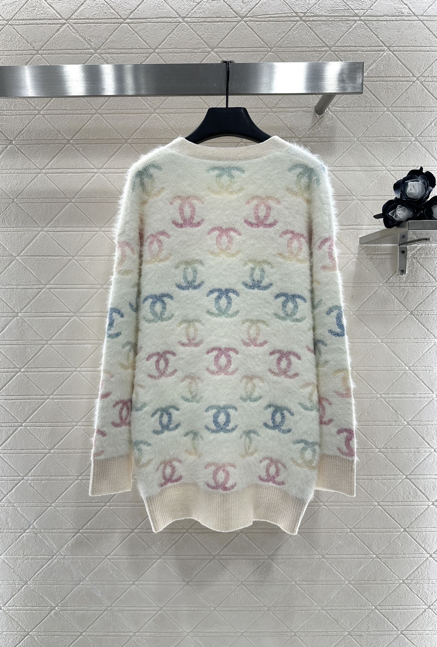 25fw Colorful double C mohair cardigan