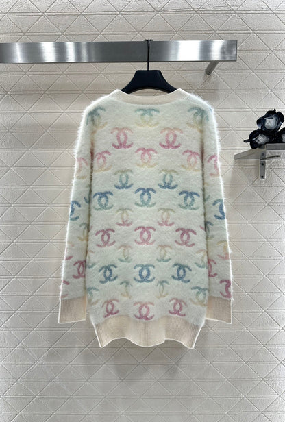 25fw Colorful double C mohair cardigan