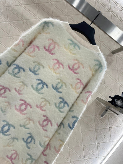 25fw Colorful double C mohair cardigan