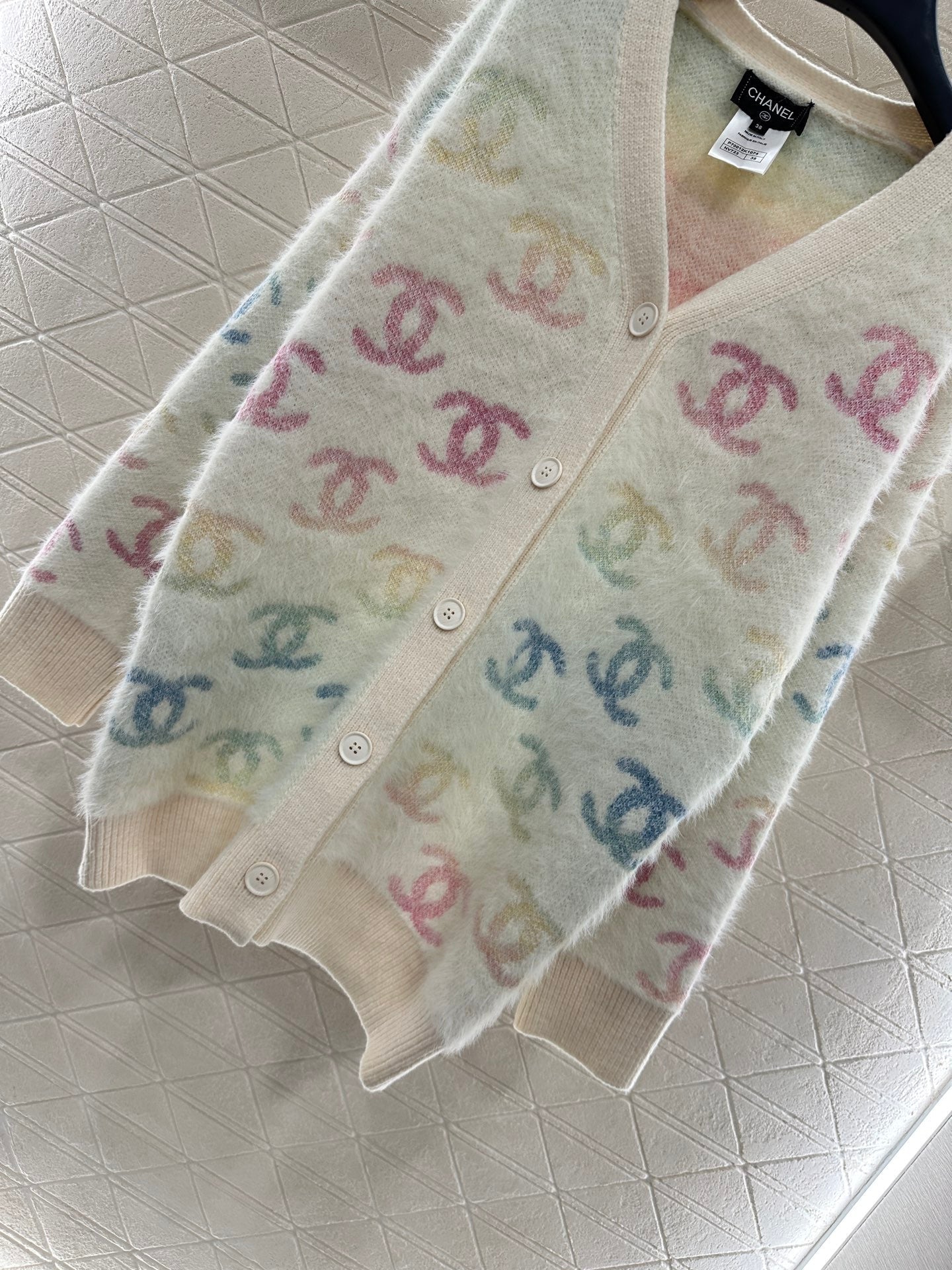 25fw Colorful double C mohair cardigan