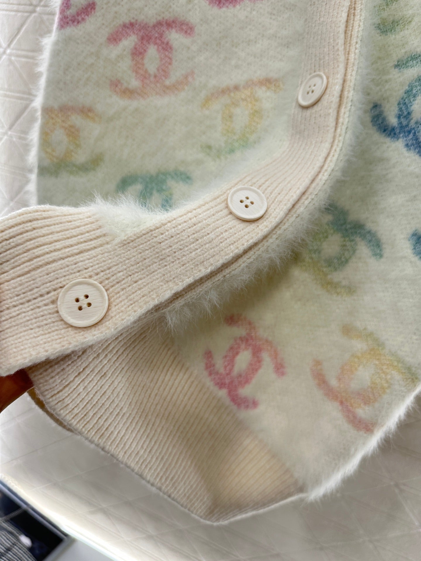 25fw Colorful double C mohair cardigan