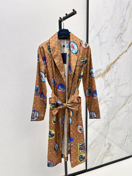 25fw Full printed long nightgown