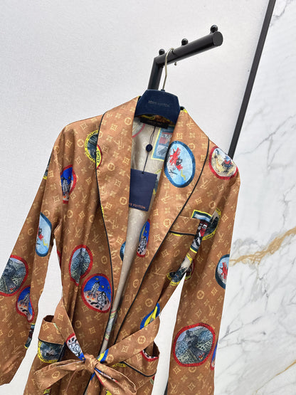 25fw Full printed long nightgown