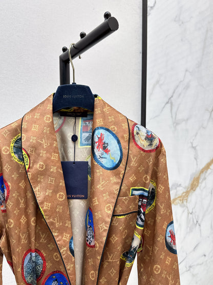 25fw Full printed long nightgown