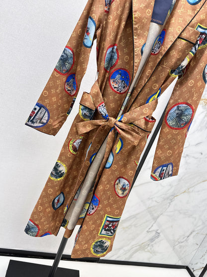 25fw Full printed long nightgown