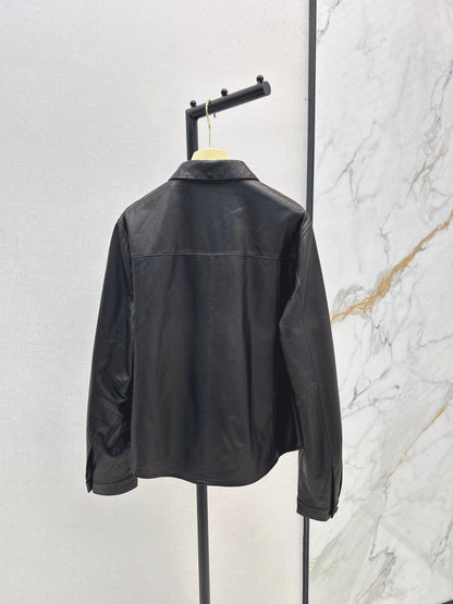 25fw Oil wax leather jacket jacket