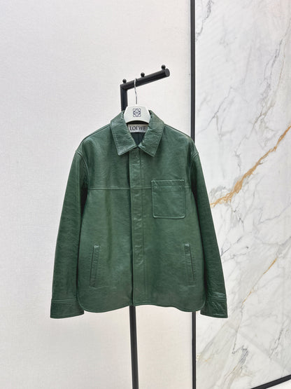 25fw Green leather jacket