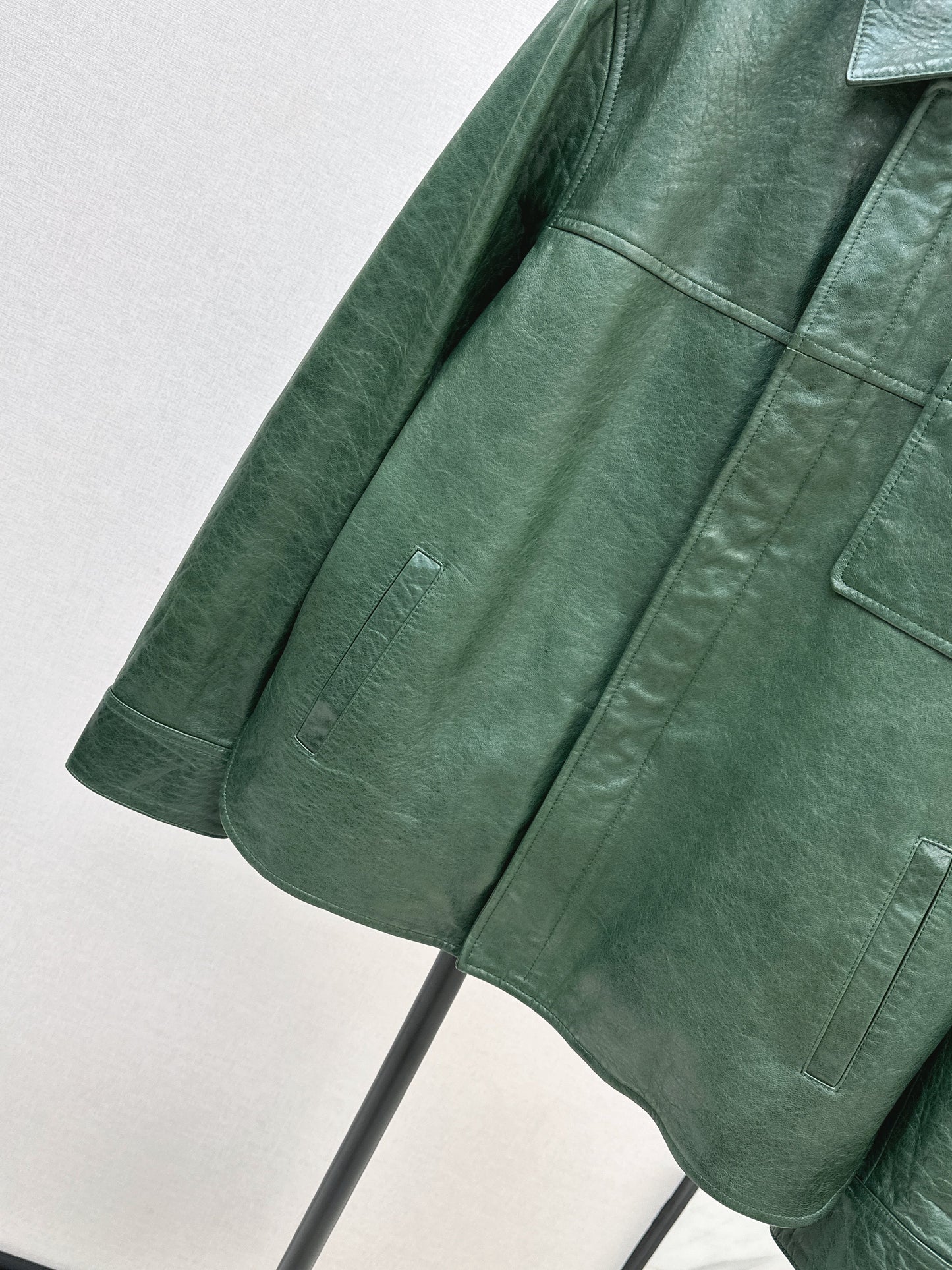 25fw Green leather jacket