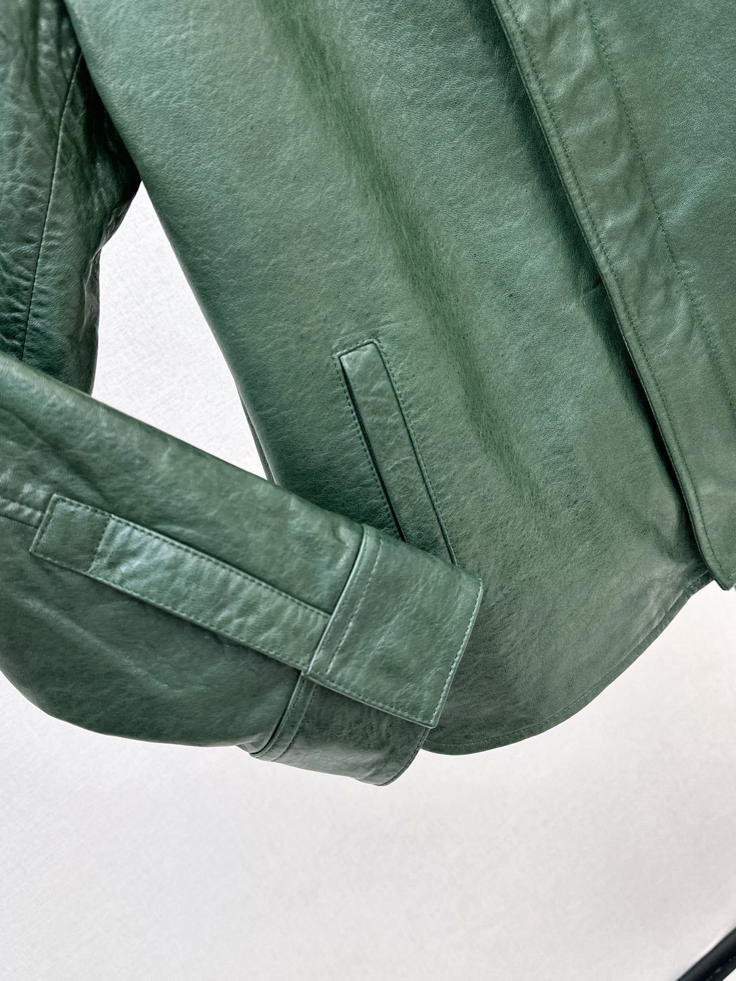 25fw Green leather jacket