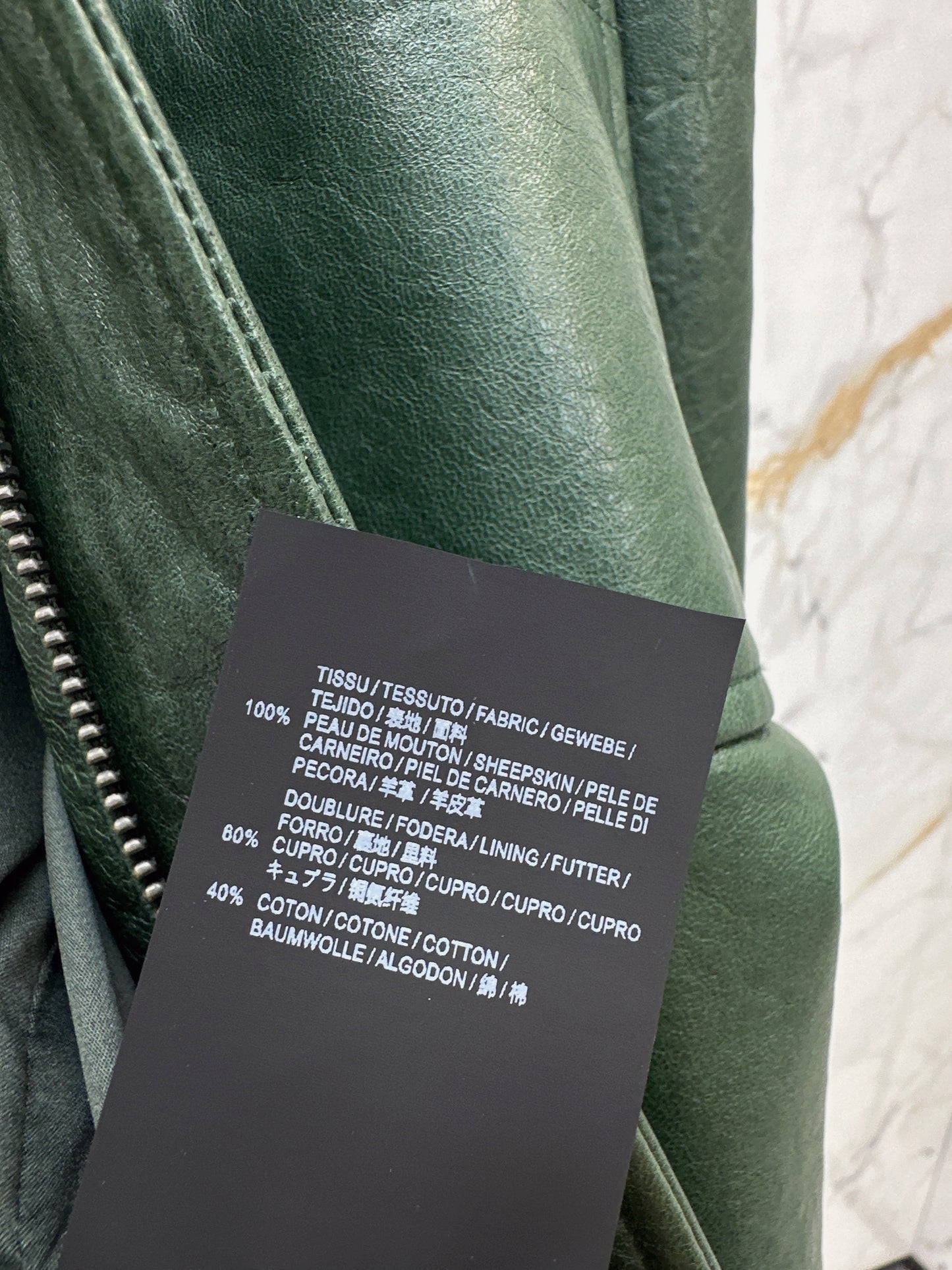 25fw Green leather jacket