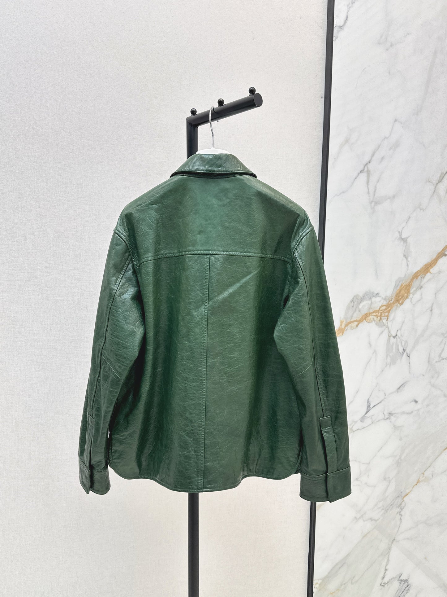 25fw Green leather jacket
