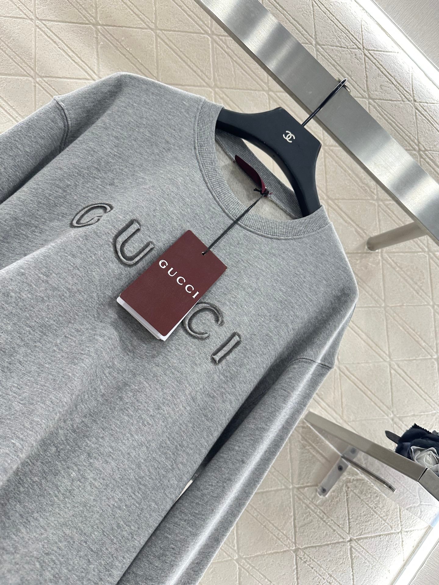 25fw Round neck letter hoodie