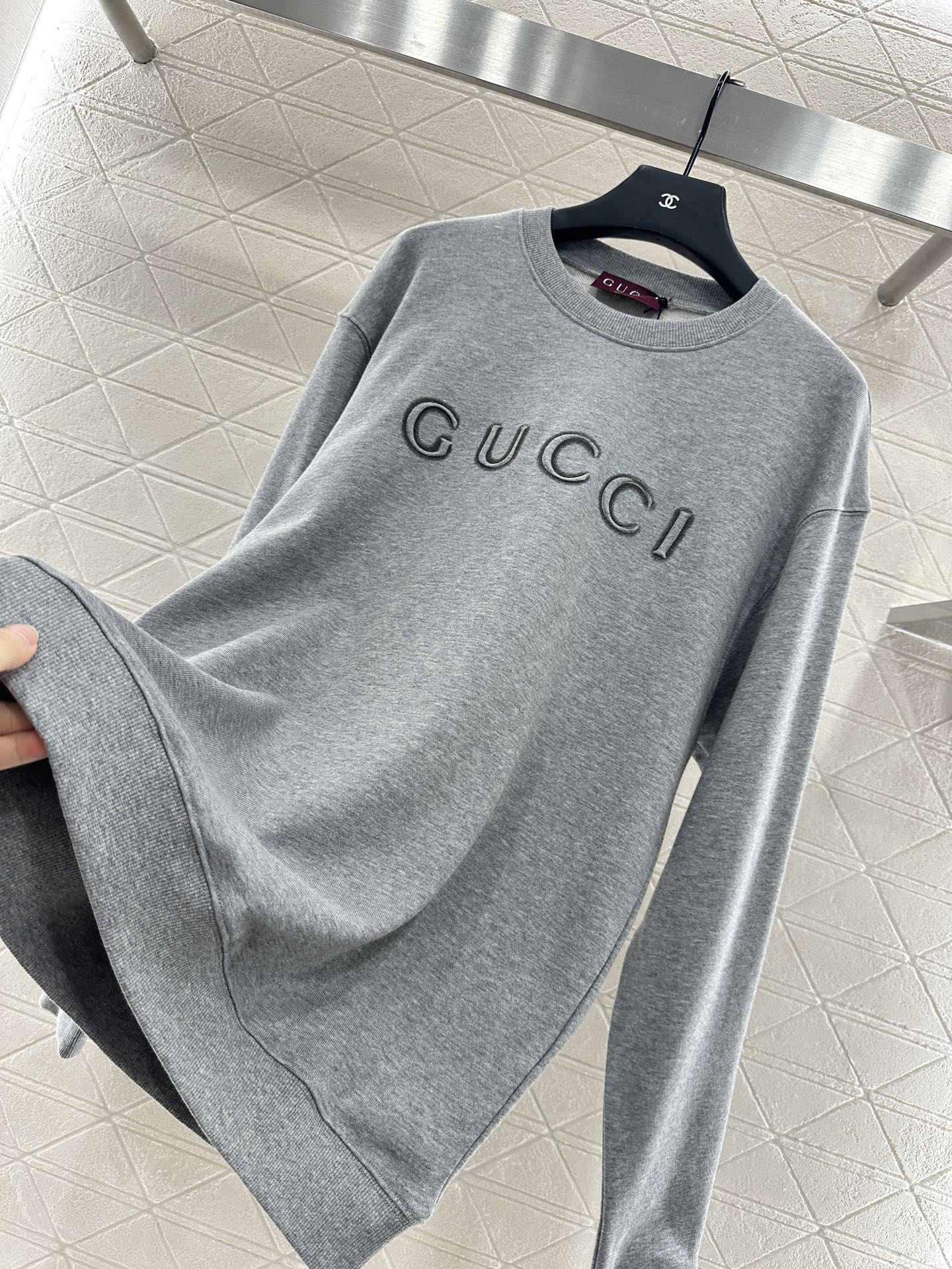 25fw Round neck letter hoodie