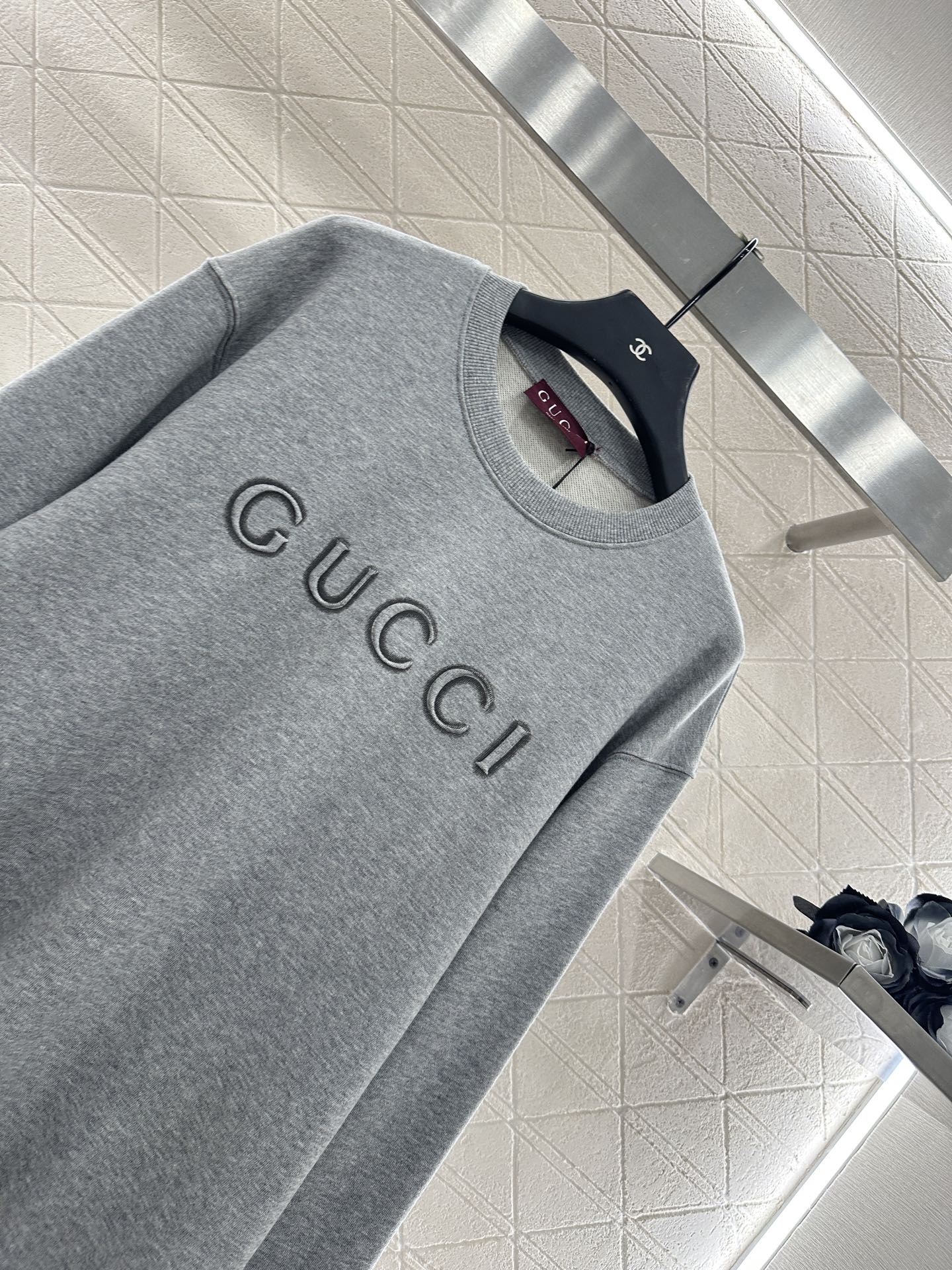 25fw Round neck letter hoodie