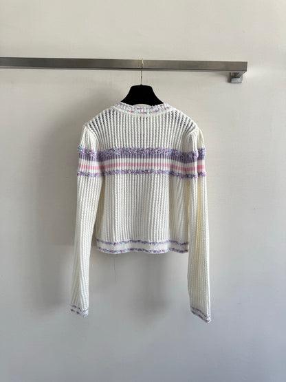 25fw Hollow knit long sleeved cardigan