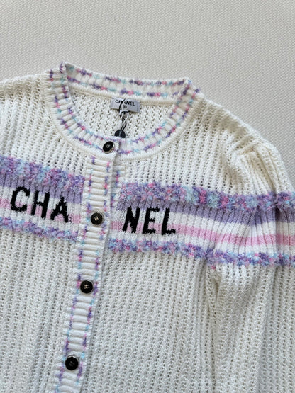 25fw Hollow knit long sleeved cardigan