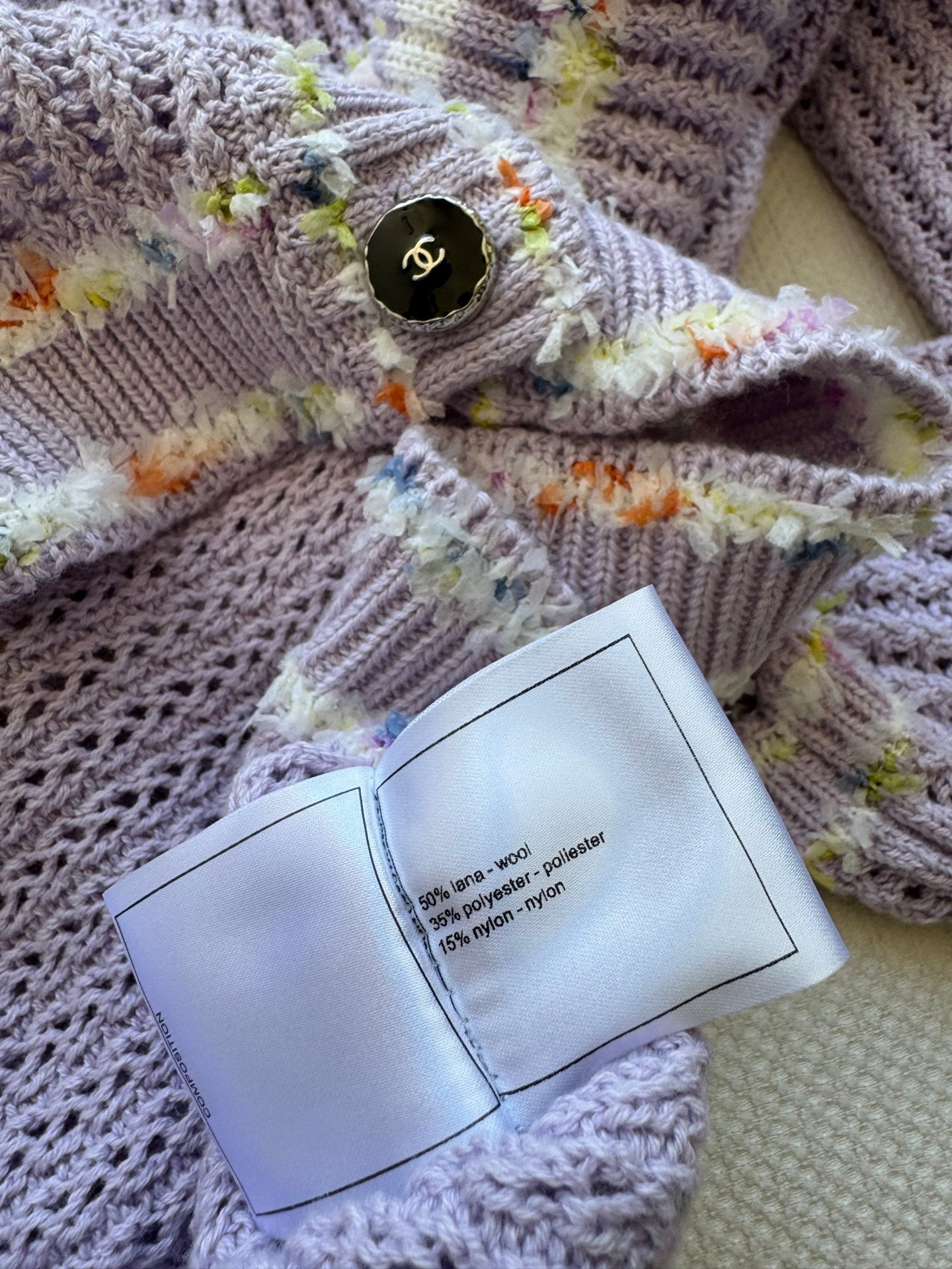 25fw Hollow knit long sleeved cardigan