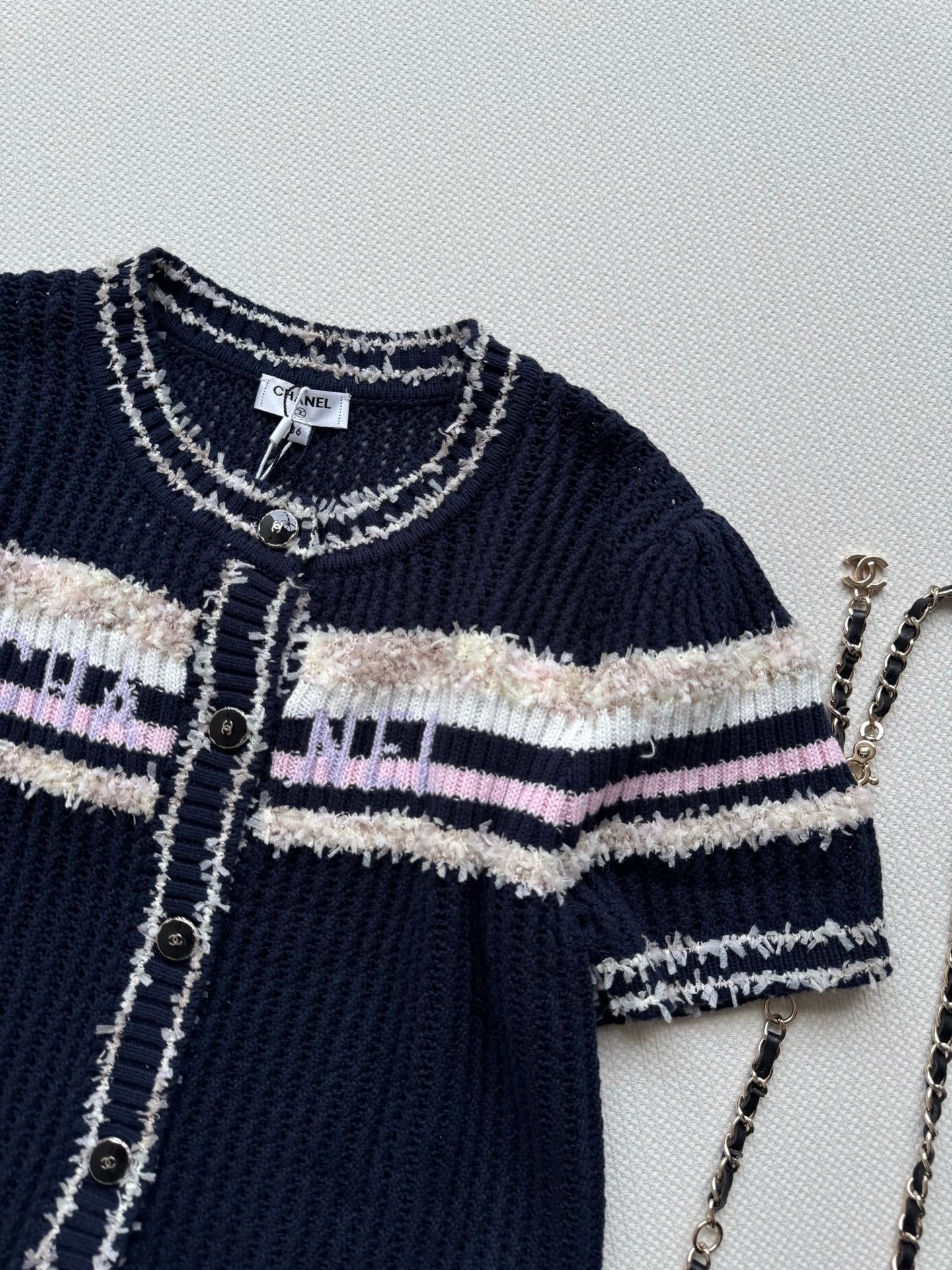 25fw Hollow knit cardigan