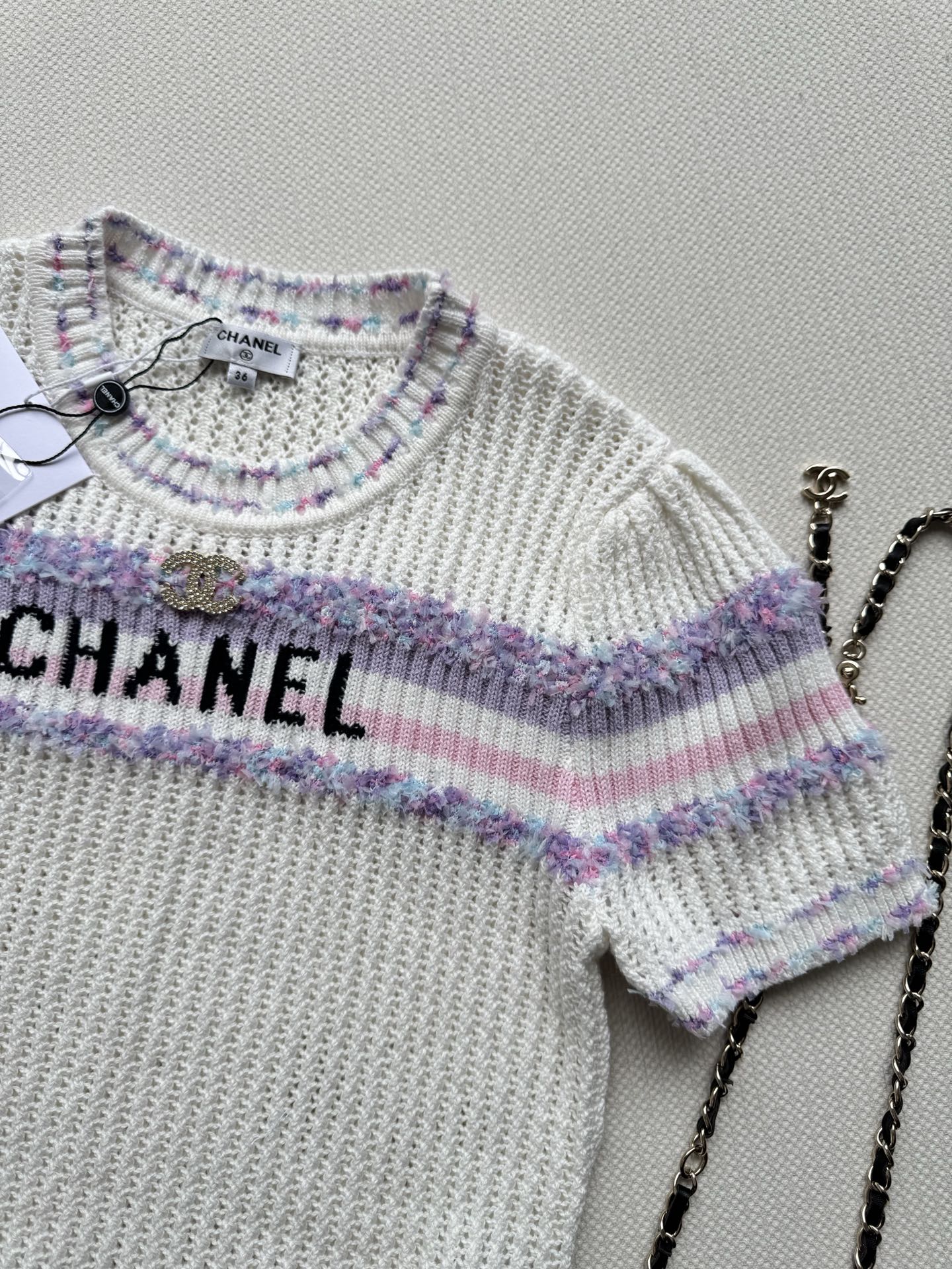 25fw Hollow knit top