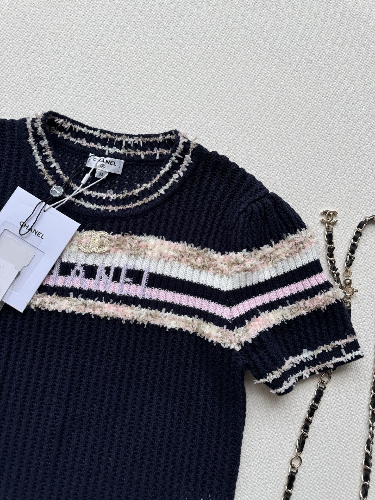 25fw Hollow knit top