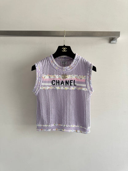 25fw Hollow knit vest