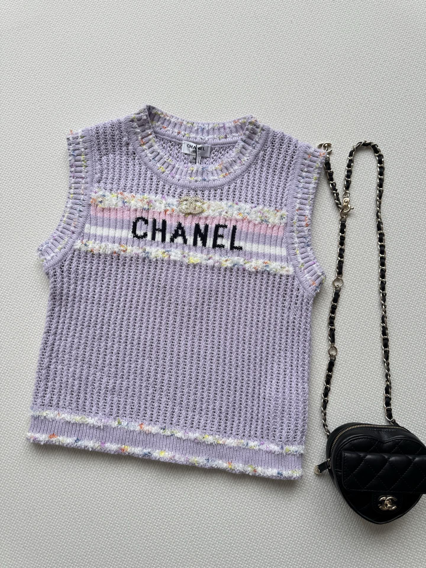 25fw Hollow knit vest