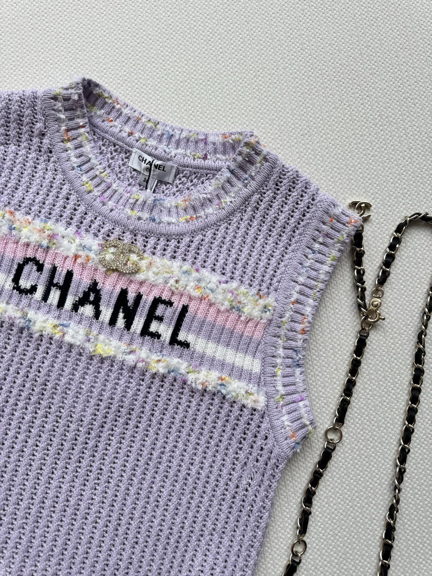 25fw Hollow knit vest