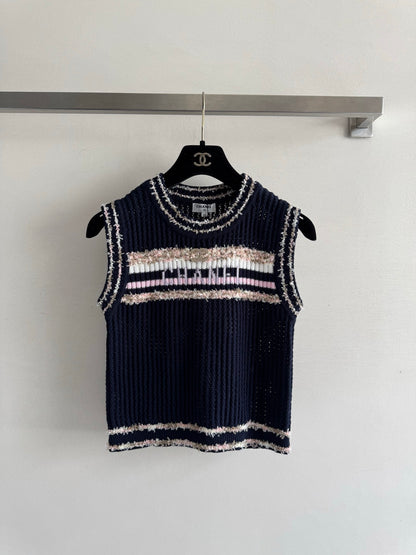 25fw Hollow knit vest