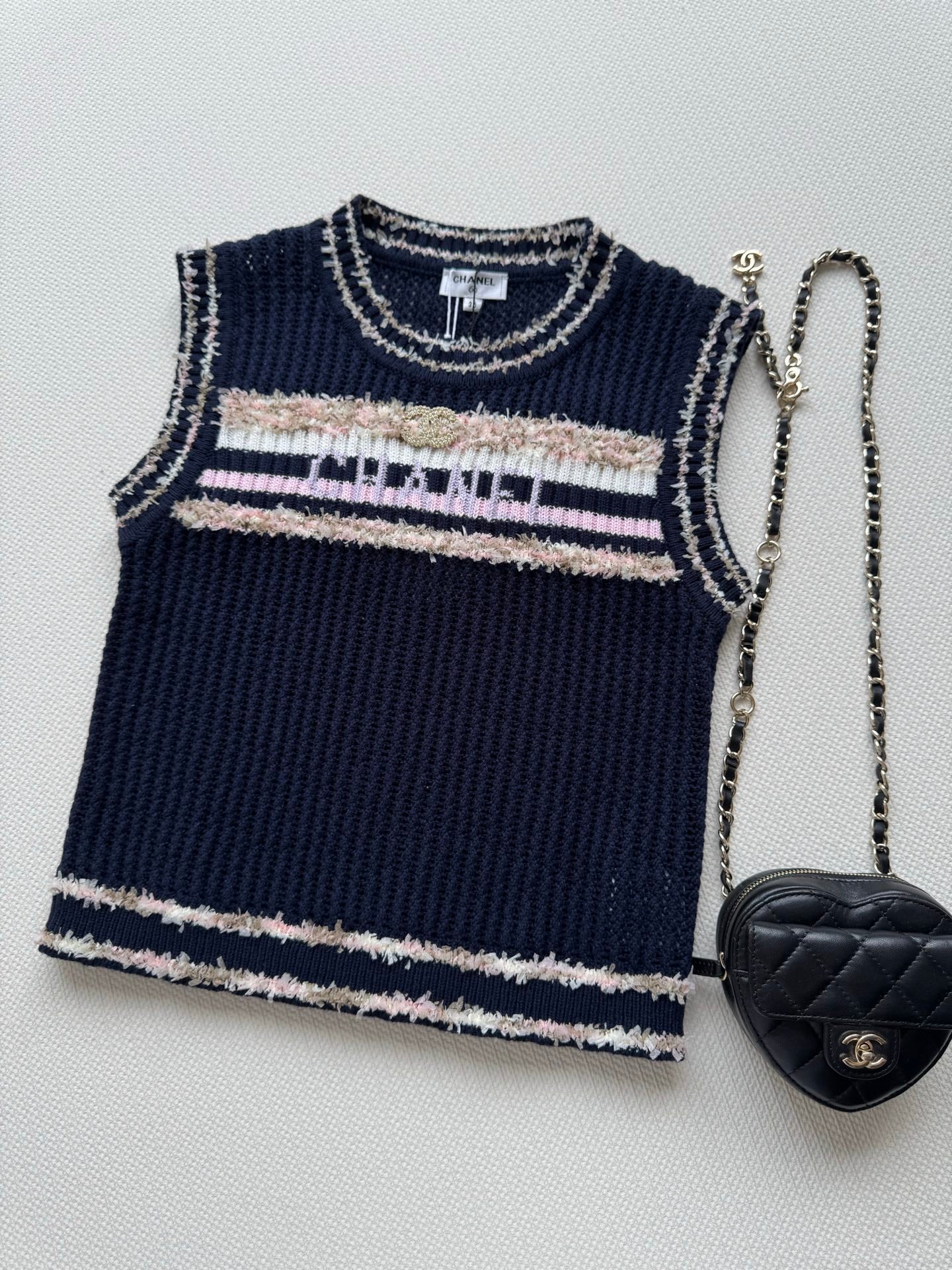 25fw Hollow knit vest