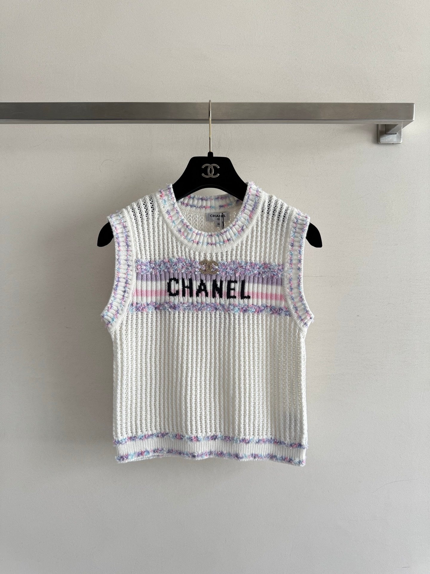 25fw Hollow knit vest