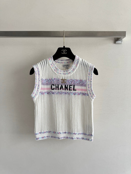 25fw Hollow knit vest