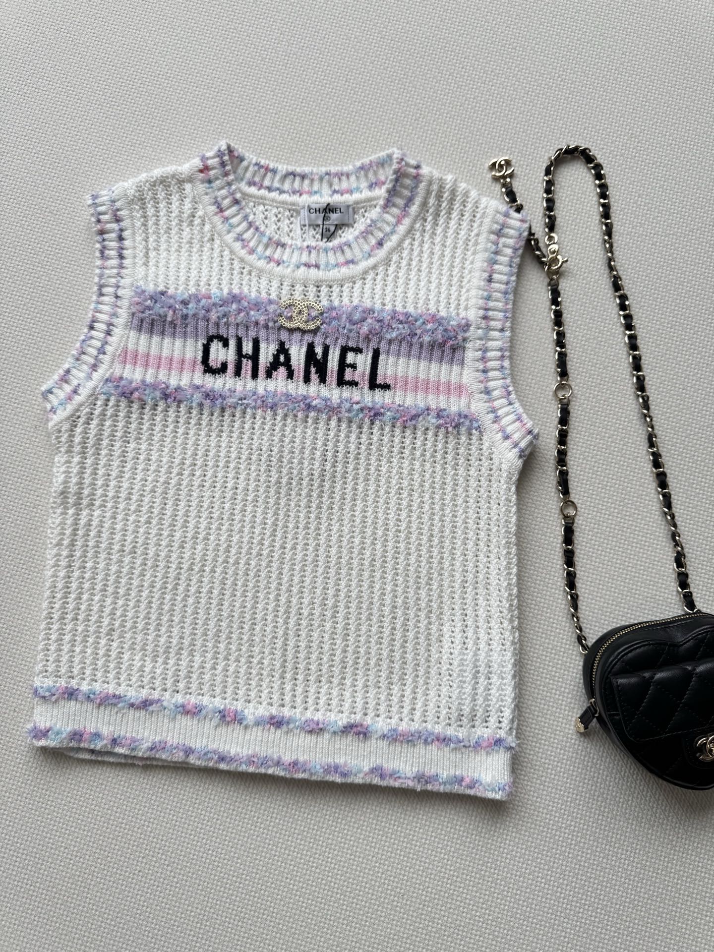 25fw Hollow knit vest