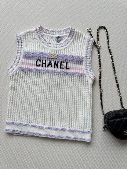 25fw Hollow knit vest