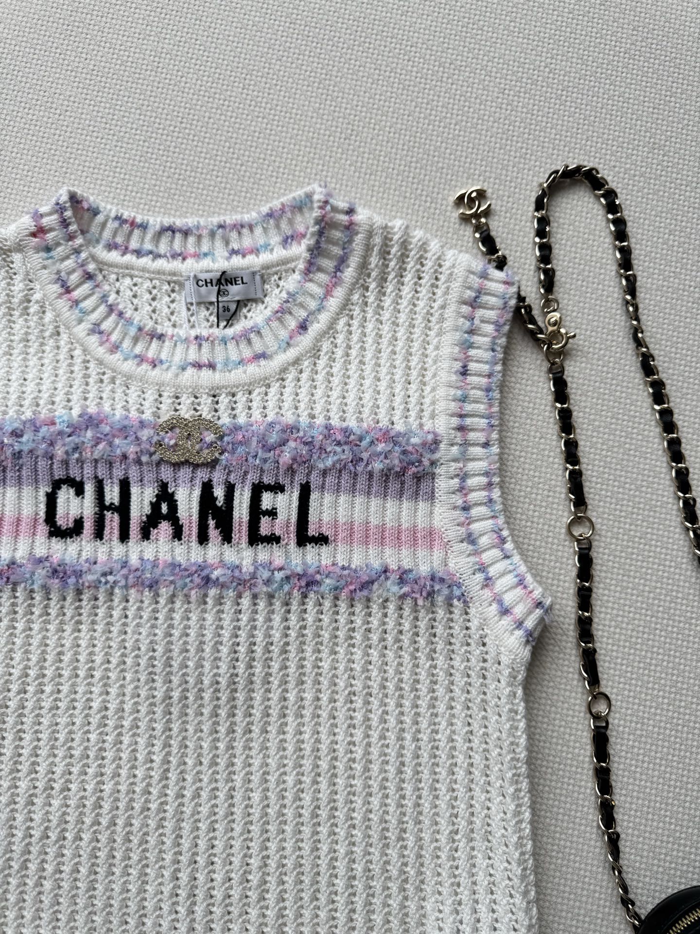 25fw Hollow knit vest