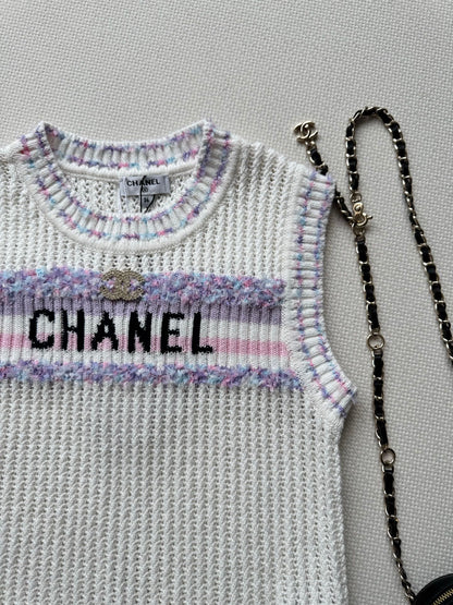 25fw Hollow knit vest