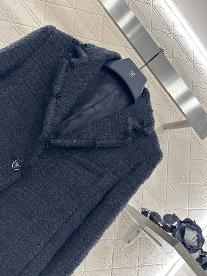 25fw Collar bow woven dress