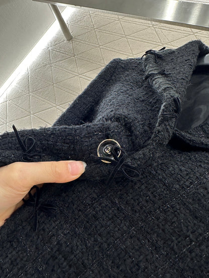 25fw Collar bow woven dress