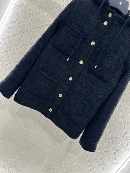 25fw Detachable hooded woolen jacket